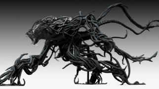 Concept art for one of the film's three types of aliens is seen in "Creatures Not of This World."