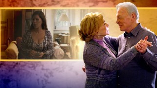 Marcia Gay Harden counts the money while Shirley & Chris dance motionlessly on the Elsa & Fred Blu-ray menu.