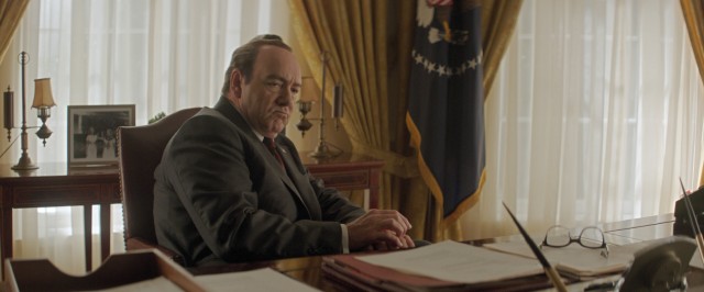 On his break from playing a modern day President of the United States, Kevin Spacey portrays 37th President Richard Nixon in "Elvis & Nixon."