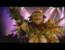 The heavy metal band Gwar looks ridiculous and prehistoric in their "Saddam A Go-Go" music video.