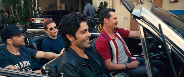 Bros will be bros: the "Entourage" gang (Jerry Ferrara, Kevin Connolly, Adrian Grenier, and Kevin Dillon) makes it to the big screen with their camaraderie intact.