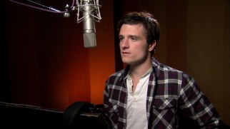 A brunette Josh Hutcherson ("The Hunger Games"' Peeta) is shown recording lines of Nod.