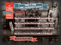 Disc 1's main menu offers a CG recreation of the Ernie Kovacs morning show's set.