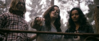 Mia (Jane Levy, center) hopes to kick her heroin habit on this visit to her late parents' old cabin.