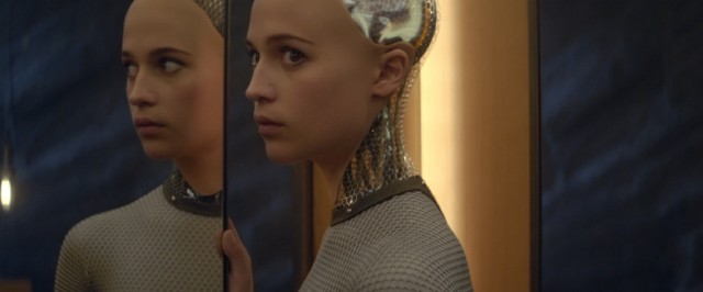 Though her body illustrates her nature, the artificially intelligent Ava (Alicia Vikander) displays a wide range of human emotion.