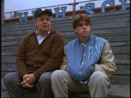 Coach Buck (Paul Dooley) and Jesse (Matthew Lawrence) have a nice heart-to-heart in the bleachers.