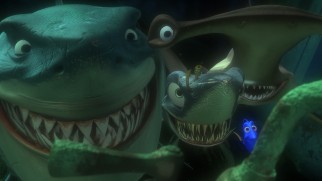 Though they've sworn off eating fish, these three sharks still pose a threat to Marlin and Dory.