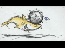 The deleted scene Shark Volleyball" shows a dangerous recreational activity involving naval mines.