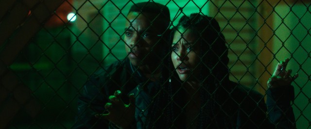 Staten Island siblings Isaiah (Joivan Wade) and Nya (Lex Scott Davis) get a first-hand look at the social experiment that is The First Purge.