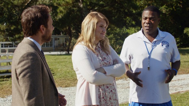 Andy's quirky colleagues (Jillian Bell and Tracy Morgan) offer little guidance to him.