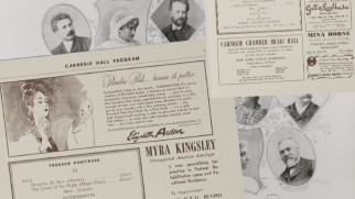 Old Carnegie Hall programs are on display in "Live at Carnegie Hall."