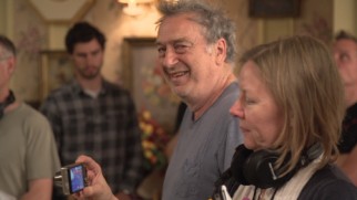 Director Stephen Frears likes what he sees on the set of "Florence Foster Jenkins."