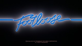 The electric blue title logo for "Footloose" appears at the end of its original theatrical trailer.