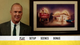 Ray Kroc cracks a shifty smile on The Founder's DVD main menu.