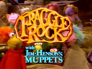 The Fraggle Rock title logo touts the use of Jim Henson's Muppets.