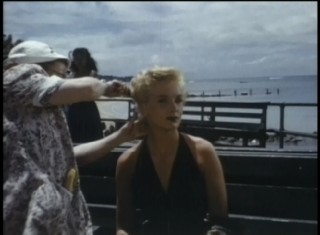 Deborah Kerr has her hair touched up on set in color home movies from "The Making of 'From Here to Eternity.'"