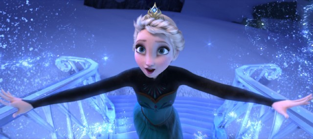 Ascending an ice staircase, Elsa sings "Let It Go", winner of the 2013 Best Original Song Oscar.