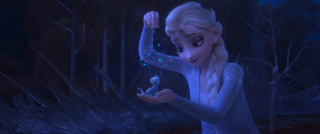 Elsa sprinkles a dash of her magic on the most adorable new character introduced in "Frozen II."