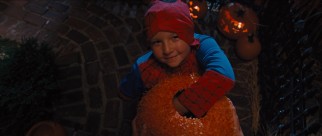 Dressed as a maimed Spider-Man, Albert (Jackson Nicoll) digs deep to score lots and lots of candy.