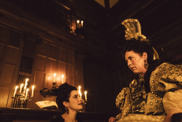 Olivia Colman plays Queen Anne and Rachel Weisz is her trusted longtime aide Lady Sarah Churchill in Yorgos Lanthimos' "The Favorite."