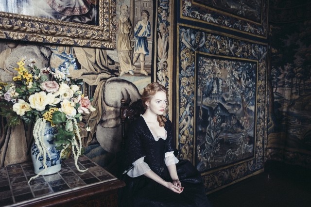 In "The Favourite", Abigail (Emma Stone) rises from skullery maid to close friend and more to Queen Anne.