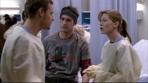 Alex (Justin Chambers) and Meredith argue over whose patient Viper (guest Callum Blue) should be in "Winning a Battle, Losing the War."