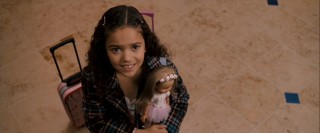 True to life, the pro football star only learns about his daughter (Madison Pettis) when she's 8 and shows up at his door with a note.