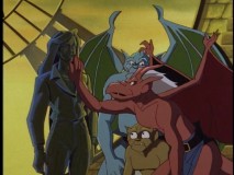 The gargoyles are a little underwhelmed and confused by the statue they think is a present from Elisa.