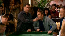 For luck, Gary blows on the dice his half-brother Mitch (Rob Riggle) is about to roll on an impromptu Las Vegas casino trip.