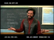 Jemaine Clement cracks up during a lesson on fantastical name suffixes in the Outtakes Reel.