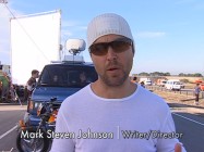Writer/director Mark Steven Johnson talks on the set of "Ghost Rider."