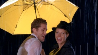 Fusing "Singin' in the Rain" with Rihanna's "Umbrella", Will (Matthew Morrison) and Holly Holliday (Gwyneth Paltrow) keep the Glee Club both cultured and happy.