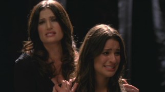 Shelby (Idina Menzel) and Rachel (Lea Michele) express their common anguish over fighting for their life's goals in "I Dreamed a Dream" from "Les Miserables."