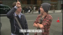 In Chris Colfer's video diary, he performs the "Glee" loser L for Kevin McHale since no poster was ever made of him with that pose.
