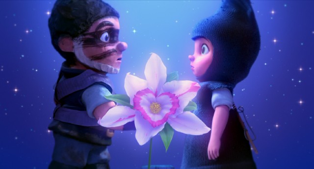 It's love at first sight for Gnomeo and Juliet, garden gnomes from rival opposite sides of an English fence, who meet with an orchid between them.