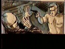 Whoever drew this storyboard of self-defensive Vincent Mancini severely underestimated the amount of hair on Andy Garcia's chest.