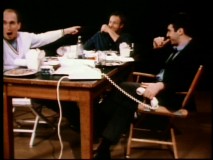 Robert Duvall, James Caan, and Al Pacino crack up in an early screen test seen in "The Godfather Family: A Look Inside."