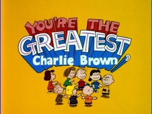 Having the Peanuts gang utter the special's name under its sudden appearance gives "You're the Greatest, Charlie Brown" one of the coolest title screens in the series.