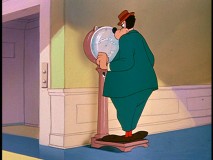 In "Tomorrow We Diet", Goofy watches his weight. Literally.