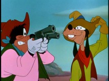 Goofy has a run-in with bank robber Pete in "Two-Gun Goofy."
