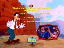 The design and the questions are both simple in the "Goofy Movie" trivia game.