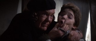 Mama Fratelli (Anne Ramsey) claims her restaurant only serves tongue, something Mouth (Corey Feldman) has plenty of.