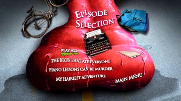 The briefly-seen blob and his tongue dominate this DVD's title and artwork, down to this Episode Selection menu.