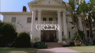 The main title for "Greek" showcases the grand-but-disheveled Kappa Tau Gamma house.