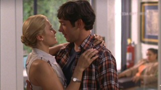 Casey (Spencer Grammer) returns home from her summer internship in Washington D.C. to her boyfriend Max (Michael Rady).