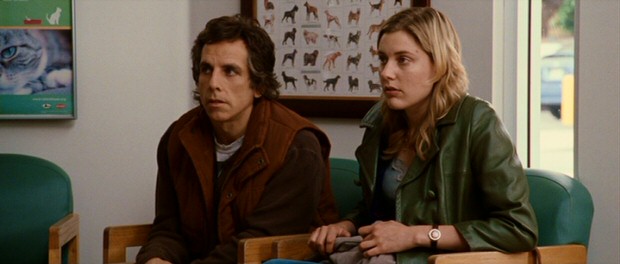 Roger (Ben Stiller) and Florence (Greta Gerwig) wait to be seen by the veterinarian regarding immunally-challenged dog Mahler.