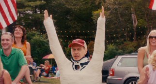 In his seventh Adam Sandler movie appearance, Steve Buscemi scores laughs in an upper body cast as Wylie, one of the bitter losing team members hung up on their 30-year-old defeat.