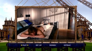 Gulliver gets a Lilliputian massage on a DVD main menu evidently built by Lilliputians.