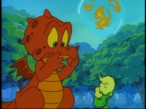Talk about indigestion! This baby cliff dragon has some major "Bubble Trouble."