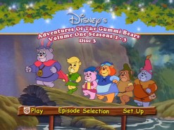 The Gummis appear marching along, as their song fills the air of the Disc 3 Main Menu.